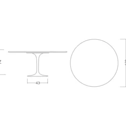 Viadurini Living Tulip Tische|Runde Tische-Tulpentisch Eero Saarinen H 74 Rund aus Keramik Entzo Made in Italy - Scharlachrot