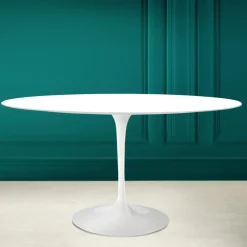 Viadurini Living Tulip Tische|Esstisch Oval-Tulpentisch Eero Saarinen H 74 Oval in absolut weißer Keramik Made in Italy - Scharlachrot