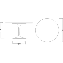 Viadurini Living Tulip Tische|Runde Tische-Tulpentisch Eero Saarinen H 73 Rund in Statuario Altissimo Made in Italy - Scharlachrot