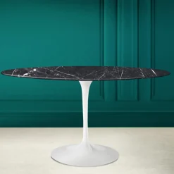 Viadurini Living Tulip Tische|Esstisch Oval-Tulpentisch Eero Saarinen H 74 Oval in Keramik Marquinia Made in Italy - Scharlachrot