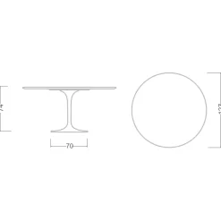Viadurini Living Tulip Tische|Runde Tische-Tulpentisch Eero Saarinen H 73 Rund in absolutem Weiß Made in Italy - Scharlachrot