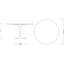 Viadurini Living Tulip Tische|Runde Tische-Tulpentisch Eero Saarinen H 74 aus Keramik Kira Made in Italy - Scharlachrot