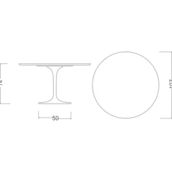 Viadurini Living Tulip Tische|Runde Tische-Tulpentisch Saarinen H 73 Rund aus Keramik Marquinia Made in Italy - Scharlachrot