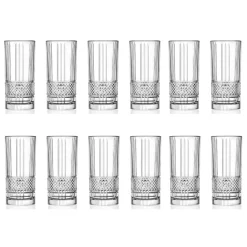 Viadurini Kitchen Italienisches Kristallgeschirr-Tumbler Eco Kristallgläser Set Diamant Dekoration 12 Stück - Lebendig