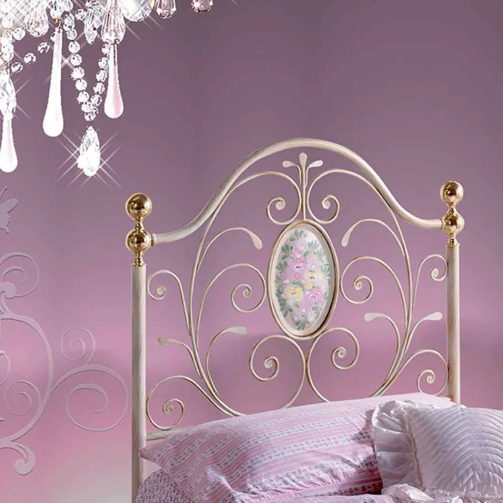 Viadurini Night Design Maßgeschneiderte Möbel|Schmiedeeisen Doppelbetten-Turchese Doppelbett aus Schmiedeeisen in Design