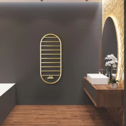 Scirocco H Handtuchheizkörper Wasser-„Tutto Tondo Slim“ Design-Handtuchwärmer aus Stahl Made in Italy - Glatt