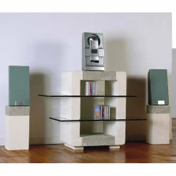 Viadurini Living Tv-Möbel-TV-Hifi-Möbel aus Stein und Kristall in modernem Design Xeni