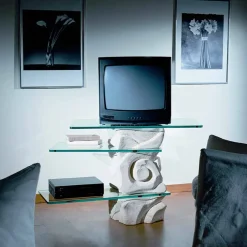 Viadurini Living Tv-Möbel-TV-Möbel aus Stein und Kristall in modernem Design Agape