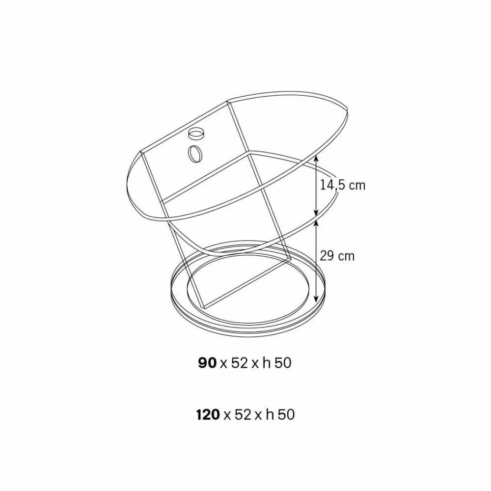 Viadurini Living Tv-Möbel-TV-Schrank aus Glas mit drehbarer Basis und Regalen Made in Italy - Salemme