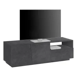 Viadurini Living Tv-Möbel-TV-Schrank mit 2 Türen, einer Schublade und einem offenen Fach Made in Italy - Popilio