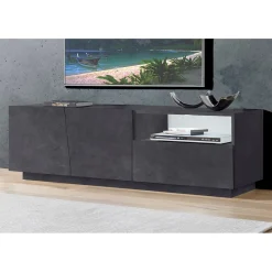 Viadurini Living Tv-Möbel-TV-Schrank mit 2 Türen, einer Schublade und einem offenen Fach Made in Italy - Popilio