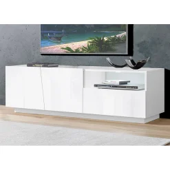 Viadurini Living Tv-Möbel-TV-Schrank mit 2 Türen, einer Schublade und einem offenen Fach Made in Italy - Popilio