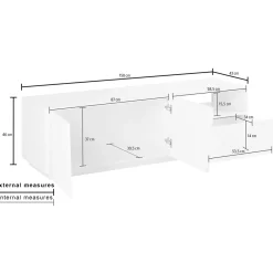 Viadurini Living Tv-Möbel-TV-Schrank mit 2 Türen, einer Schublade und einem offenen Fach Made in Italy - Popilio