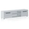 Viadurini Living Tv-Möbel-TV-Ständer in weißer Ausführung mit 2 Türen und 1 offenem Fach – Selenio