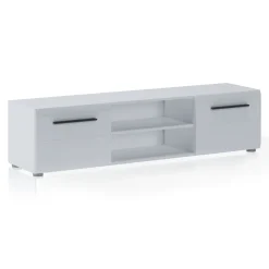 Viadurini Living Tv-Möbel-TV-Ständer in weißer Ausführung mit 2 Türen und 1 offenem Fach – Selenio