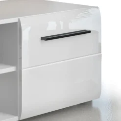 Viadurini Living Tv-Möbel-TV-Ständer in weißer Ausführung mit 2 Türen und 1 offenem Fach – Selenio