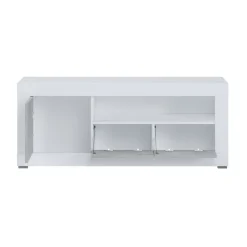 Viadurini Living Tv-Möbel-TV-Ständer mit 1 Tür und 1 Holzkorb – Samario