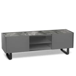 Viadurini Living Sideboards-TV-Ständer mit Keramikplatte in Marmoroptik, 2 Türen und 2 offenen Fächern – Clak