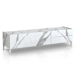 Viadurini Living Tv-Möbel-TV-Ständer mit Melamin-Marmor-Finish, hergestellt in Italien – Zink