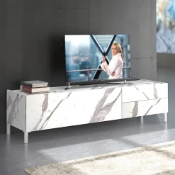 Viadurini Living Tv-Möbel-TV-Ständer mit Melamin-Marmor-Finish, hergestellt in Italien – Zink