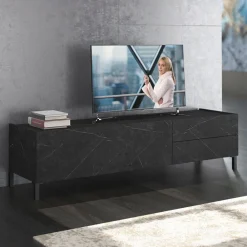 Viadurini Living Tv-Möbel-TV-Ständer mit Melamin-Marmor-Finish, hergestellt in Italien – Zink