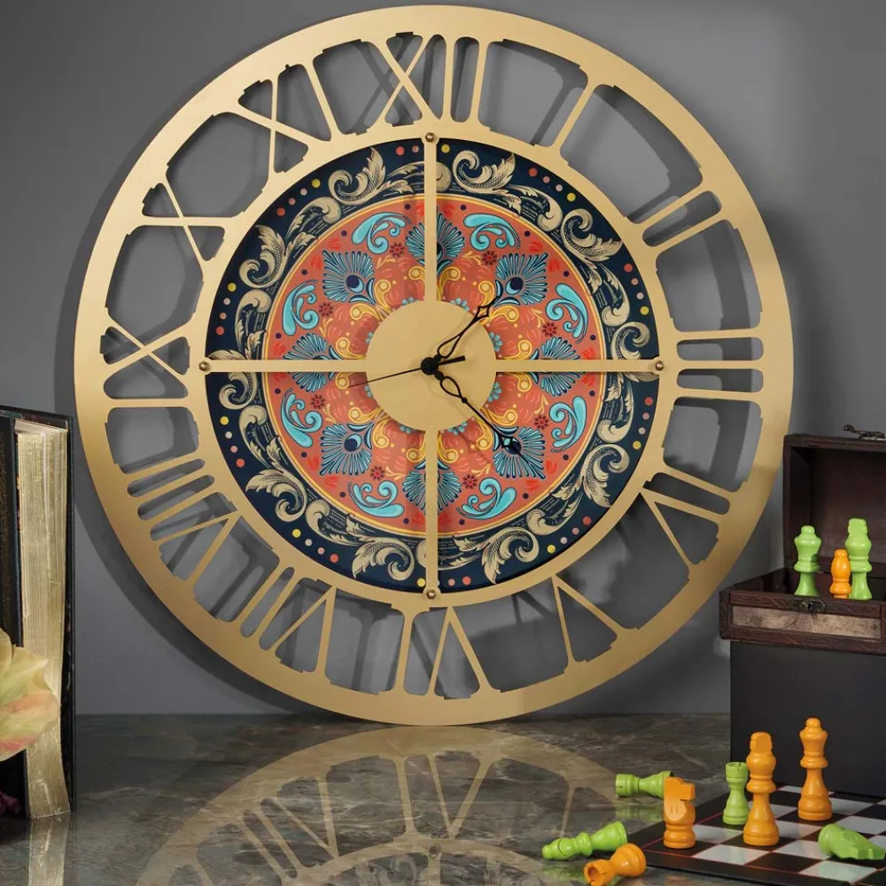 Viadurini Time Design Wanduhren-Uhr aus Eisen in 3 verschiedenen Ausführungen, hergestellt in Italien – Weizen