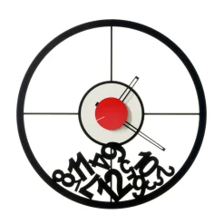 Viadurini Time Design Wanduhren-Uhr aus Eisen mit gefallenen Zahlen, hergestellt in Italien – Widder