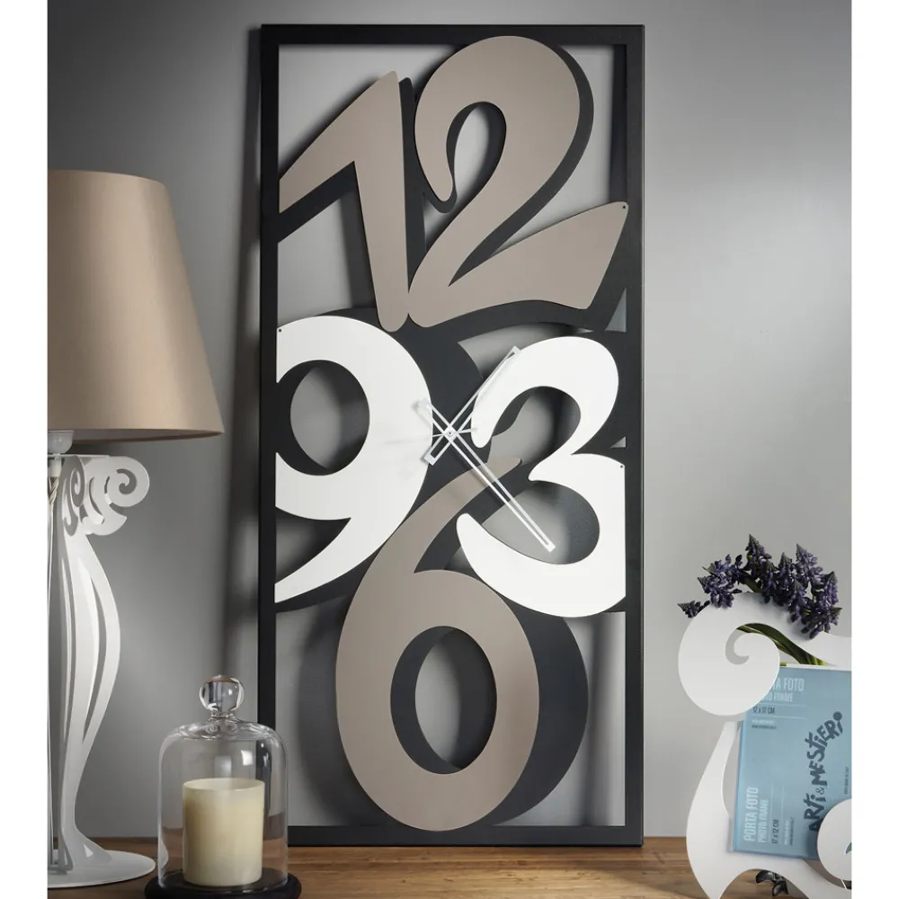 Viadurini Time Design Wanduhren-Uhr aus Eisen mit großen Zahlen, hergestellt in Italien – Aquarium