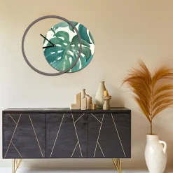 Viadurini Decor Wanduhren-Uhr mit hölzerner und bedruckter Platte, hergestellt in Italien – Malawi