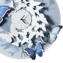 Viadurini Time Design Wanduhren-Uhr mit Schmetterlingsdekoration in verschiedenen Ausführungen, hergestellt in Italien – Manschettenknöpfe