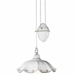 Ferroluce Pendelleuchten Vintage-Ups and Down Hängelampe aus handverzierter gewellter Keramik - Belluno