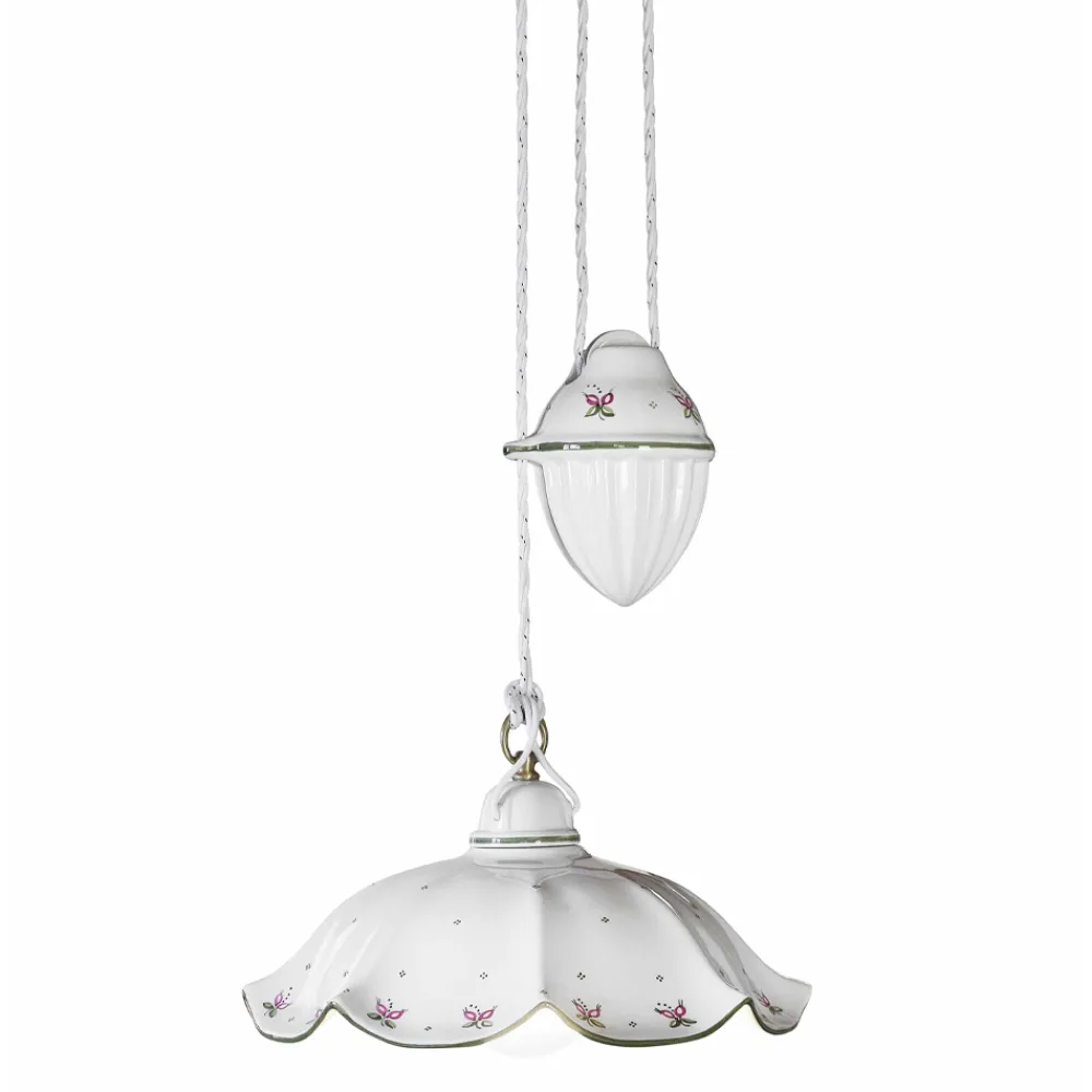 Ferroluce Pendelleuchten Vintage-Ups and Down Hängelampe aus handverzierter gewellter Keramik - Belluno