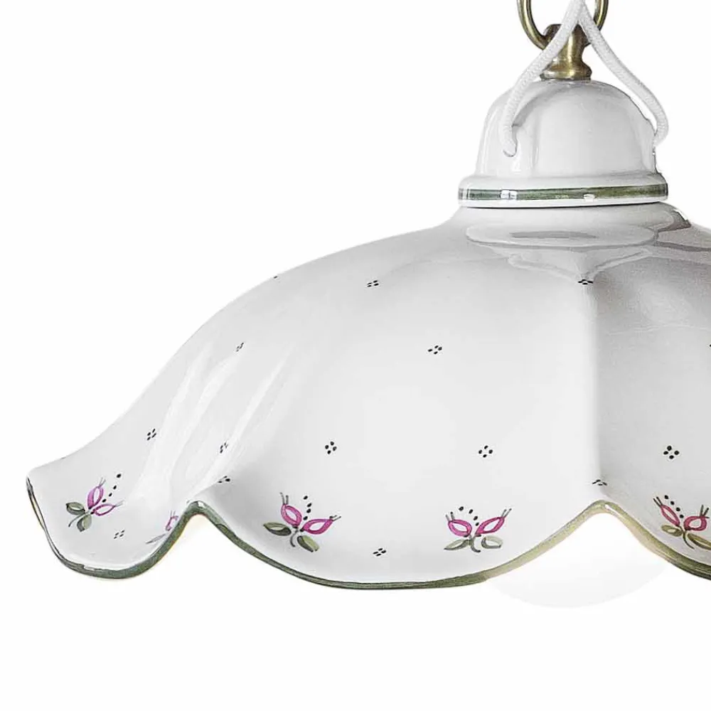 Ferroluce Pendelleuchten Vintage-Ups and Down Hängelampe aus handverzierter gewellter Keramik - Belluno