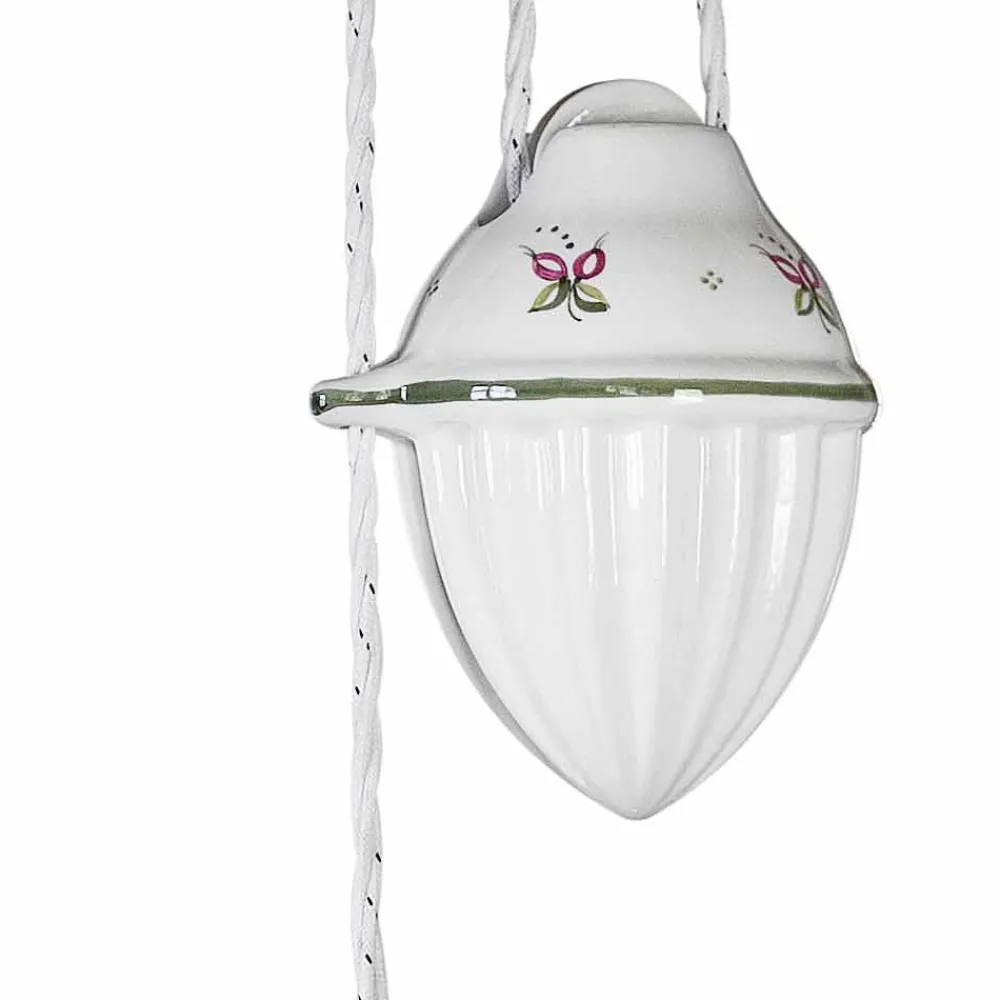 Ferroluce Pendelleuchten Vintage-Ups and Down Hängelampe aus handverzierter gewellter Keramik - Belluno