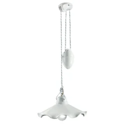 Ferroluce Pendelleuchten Vintage-Ups and Down Pendelleuchte aus gewellter glänzender Keramik - Belluno