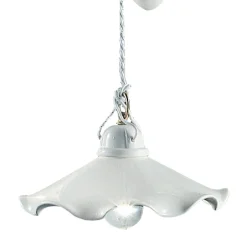 Ferroluce Pendelleuchten Vintage-Ups and Down Pendelleuchte aus gewellter glänzender Keramik - Belluno