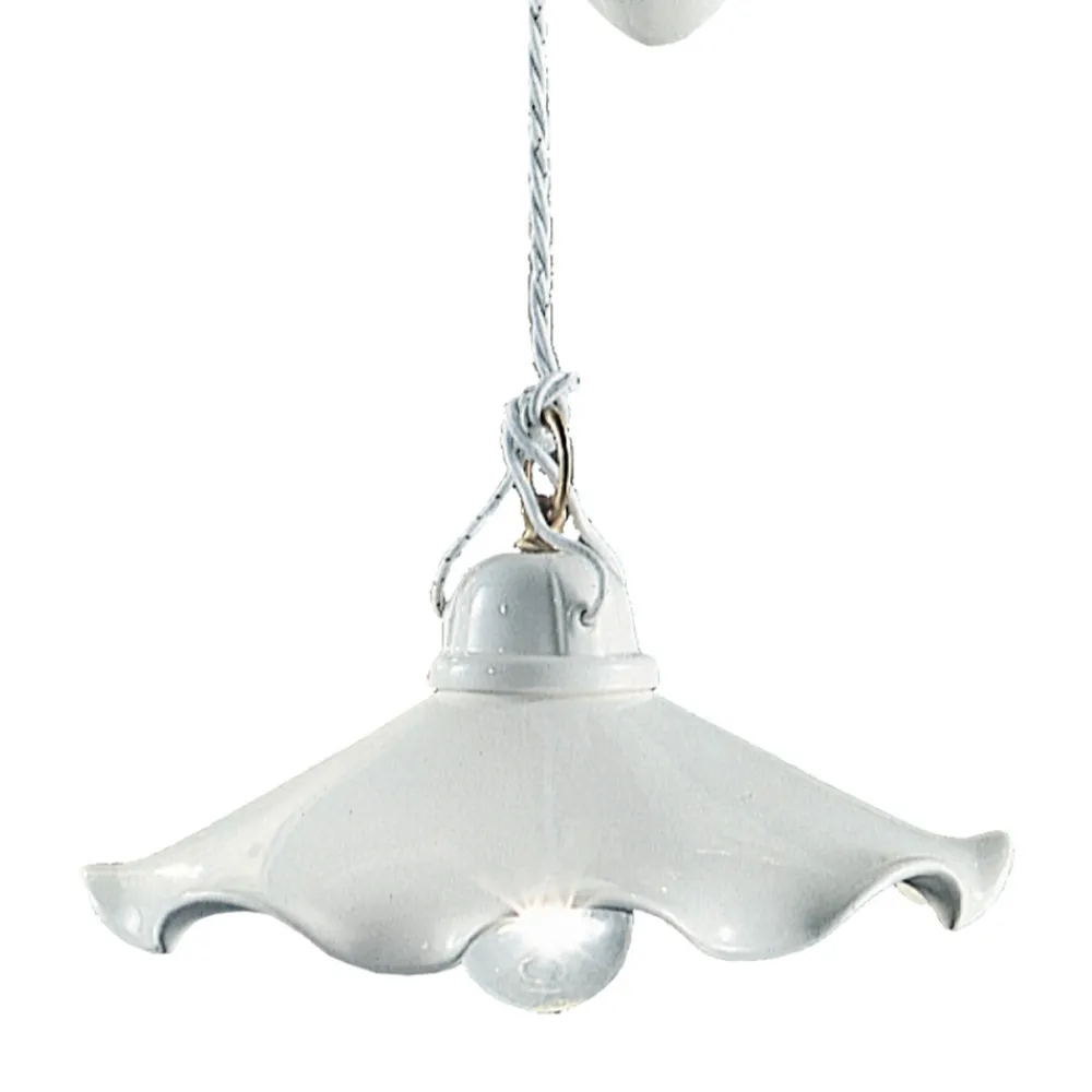 Ferroluce Pendelleuchten Vintage-Ups and Down Pendelleuchte aus gewellter glänzender Keramik - Belluno