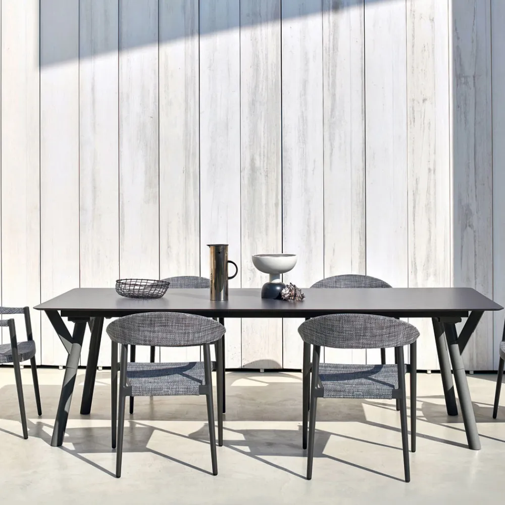 Varaschin Ausziehbare Gartentische-Link moderner ausziehbarer Gartentisch, H 75 cm