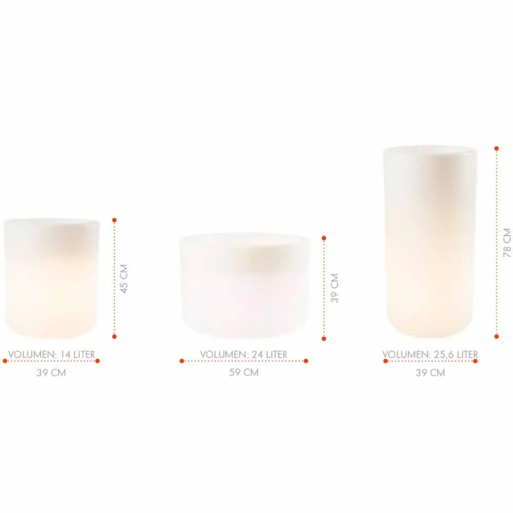 Viadurini Lighting Lichtmöbel-Vase mit Garten- oder Innenbeleuchtung, modernes Design - Cilindrostar