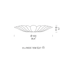 Viadurini Lighting Klassische Deckenleuchten-Venezianische Deckenlampe aus Glas und Metall, handgefertigt in Italien - Artemide