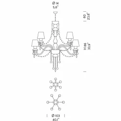 Viadurini Lighting Klassische Kronleuchter-Venezianischer Glas-Kronleuchter mit 12 Lichtern Handgefertigt, Made in Italy - Milagros