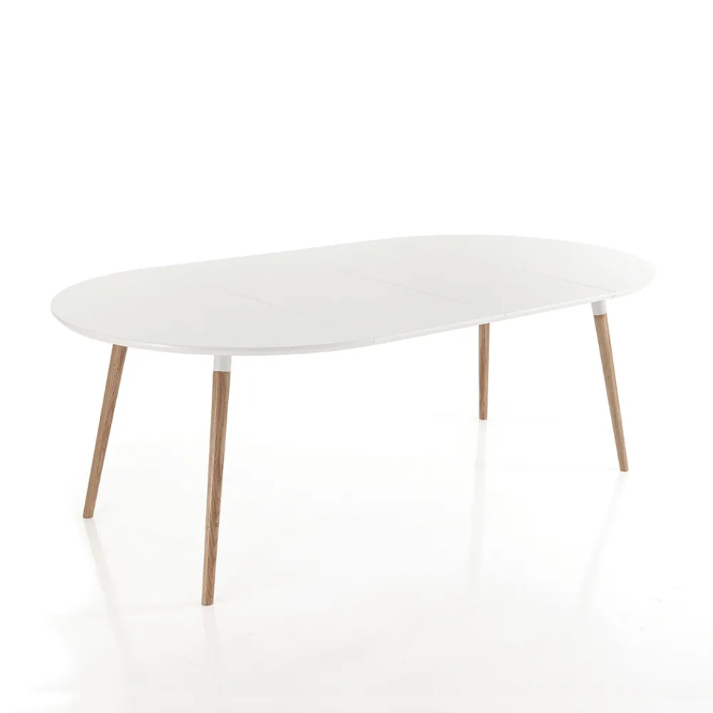 Viadurini Living Ausziehbare Esstische-Verlängerbarer Holztisch mit matt weißer Tischplatte Ian