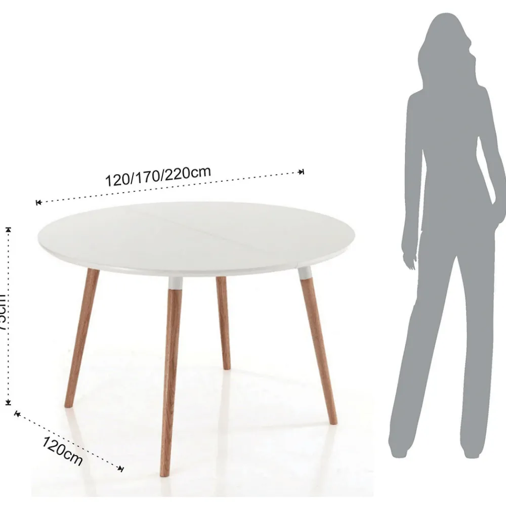 Viadurini Living Ausziehbare Esstische-Verlängerbarer Holztisch mit matt weißer Tischplatte Ian