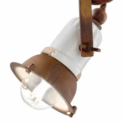 Ferroluce Pendelleuchten Vintage-Verstellbare Deckenleuchte aus Keramik und Metall Alayna