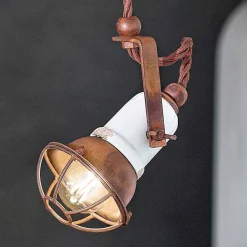 Ferroluce Pendelleuchten Vintage-Verstellbare Deckenleuchte aus Keramik und Metall Alayna