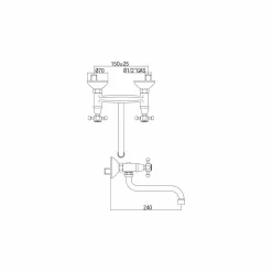 Viadurini Taps Küchenarmaturen-Verstellbare Messingwand Küchenwaschbecken Gruppe Made in Italy - Colmo