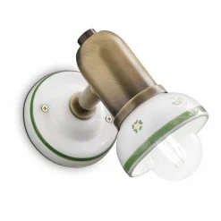 Ferroluce Shabby Chic Wandleuchten-Verstellbare Wandlampe aus Keramik Savona