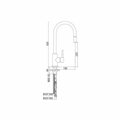 Viadurini Taps Küchenarmaturen-Verstellbarer Edelstahl-Spülbeckenmischer Made in Italy - Lilio
