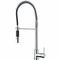 Viadurini Taps Küchenarmaturen-Verstellbarer Spülbeckenmischer aus Messing mit Feder Made in Italy - Keope