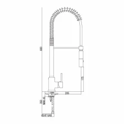 Viadurini Taps Küchenarmaturen-Verstellbarer Spülbeckenmischer aus Messing mit Feder Made in Italy - Keope